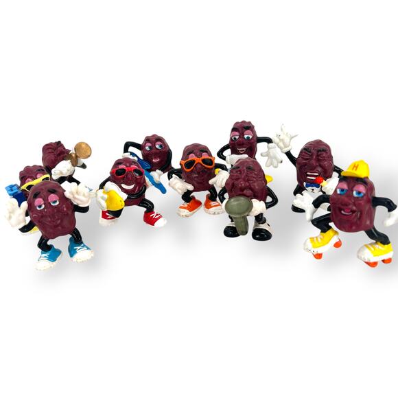 THE CALIFORNIA RAISINS 1987 Set Of 10 Unique Figures - Picture 1 of 11